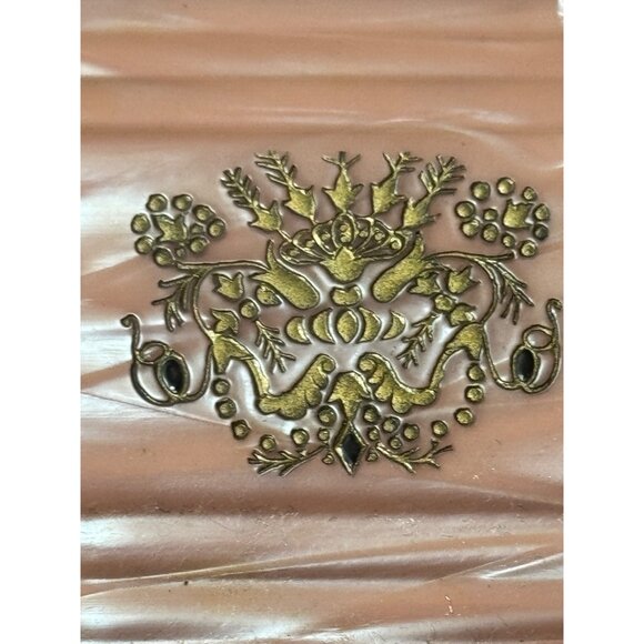 Vintage Dupont Pypalin Lucite Celluloid Vanity Box Pink Hinged Trinket Box - Picture 2 of 8